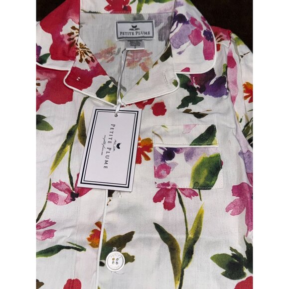 Petite Plume Baby Floral Pajama Set Cotton Multi-Color Long Sleeve Button-Down S - Picture 4 of 9